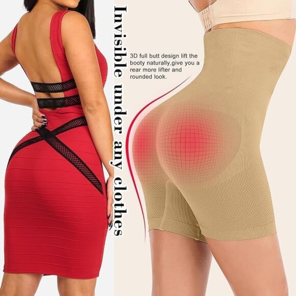 PAKNADA Women's Shapewear Shorts - High Waist Tummy Control Body Shaper - Picture 3 of 5